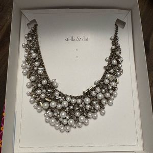 Stella & Dot Eve Pearl Bib Necklace